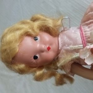 Collectible Vintage Storybook Nancy Ann Bisque  Doll Blonde Frozen Legs AS IS